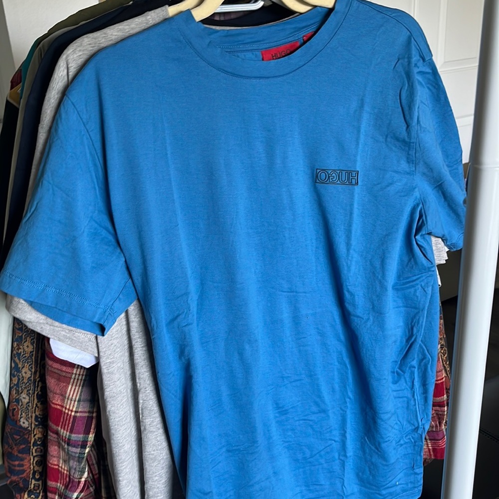 Blue Hugo Boss Box Logo Tee